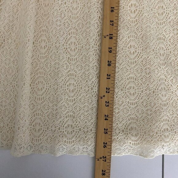 Catherines Blouse Size 3XWP Cream Crochet Knit Short Sleeve Pullover - Picture 8 of 9